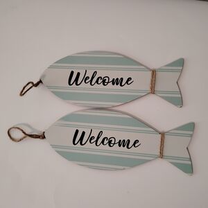 Nautical Welcome Sign - Blue and White